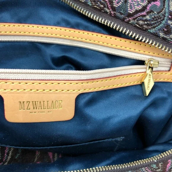 MZ Wallace Lola Bag Large Tapestry Leather Boho - Picture 8 of 15